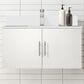 Lexora Home Geneva 36" Single Bathroom Vanity in Glossy White with 2 cm White Cultured Marble Top and Rectangular Sink, , large