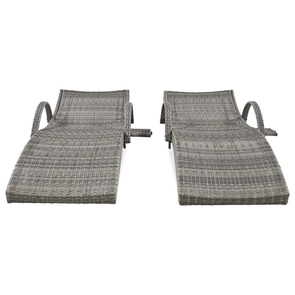 HOMLUX Outdoor Chaise Lounge in Grey (Set of 2), , large