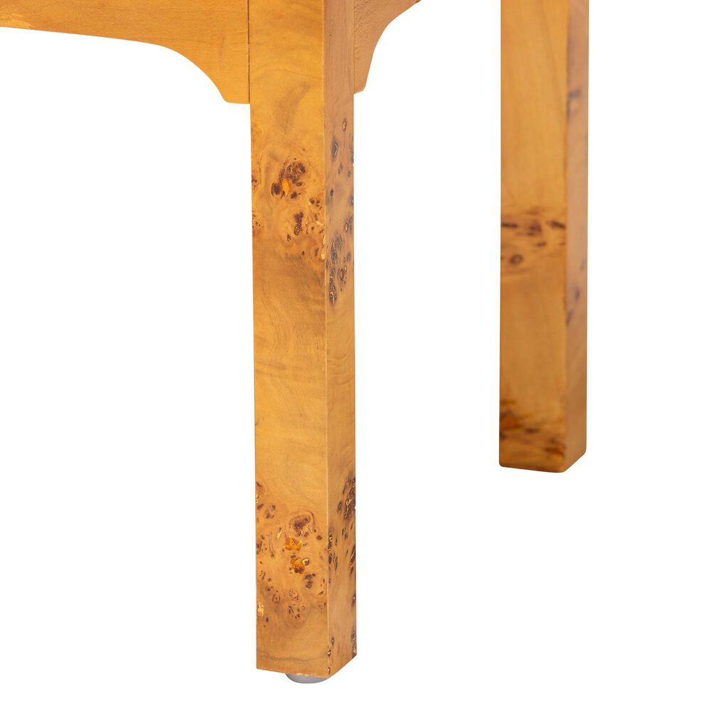 Baxton Studio Kayla 2-Drawer Nightstand in Light Mappa Burl, , large