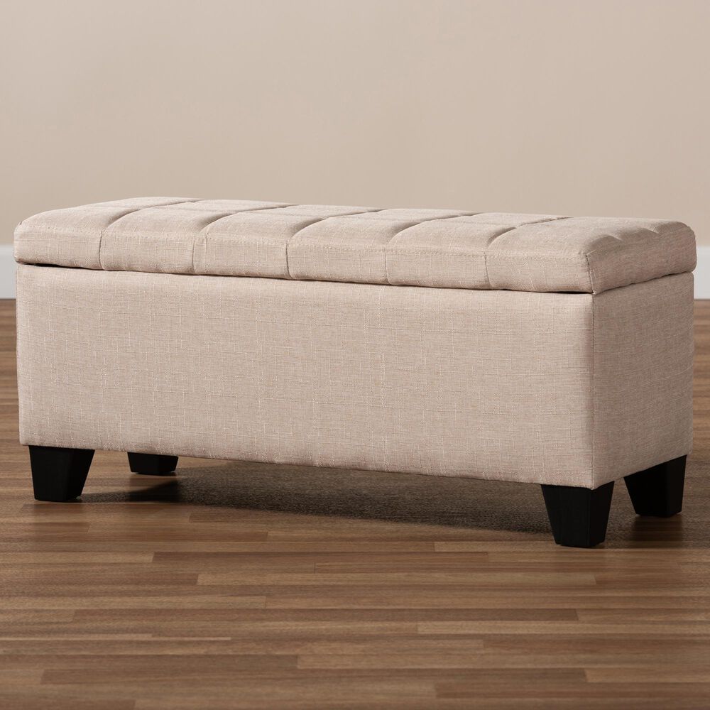Baxton Studio Fera Storage Ottoman in Beige, , large