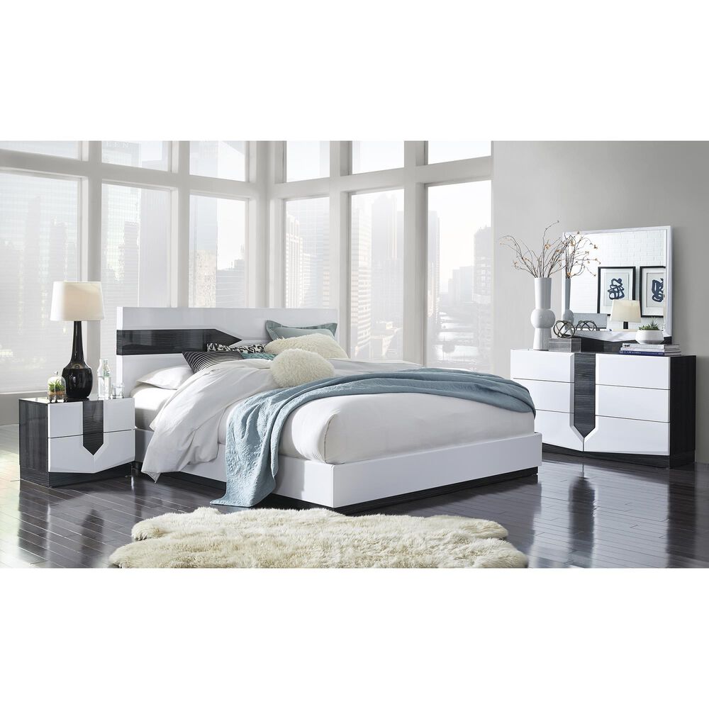 Global Furniture USA Hudson Queen Bed in Black, Grey and White, , large