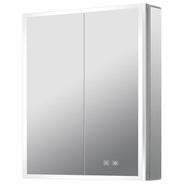 Lexora Home Mesa 24" x 32" LED Mirror Medicine Cabinet with Defogger in Aluminium, , large