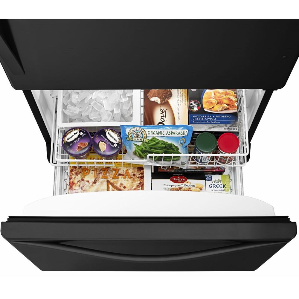 Whirlpool 19 Cu. Ft. Bottom-Freezer Refrigerator with SpillGuard Glass Shelves in Black, , large