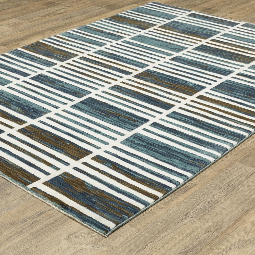 Oriental Weavers Reed RE05A 6&#39;7&quot; x 9&#39;6&quot; Ivory and Blue Area Rug, , large