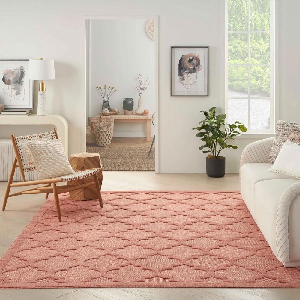 Nourison Easy Care 8&#39; x 10&#39; Coral and Orange Indoor/Outdoor Area Rug, , large