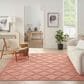 Nourison Easy Care 8" x 10" Coral and Orange Indoor/Outdoor Area Rug, , large