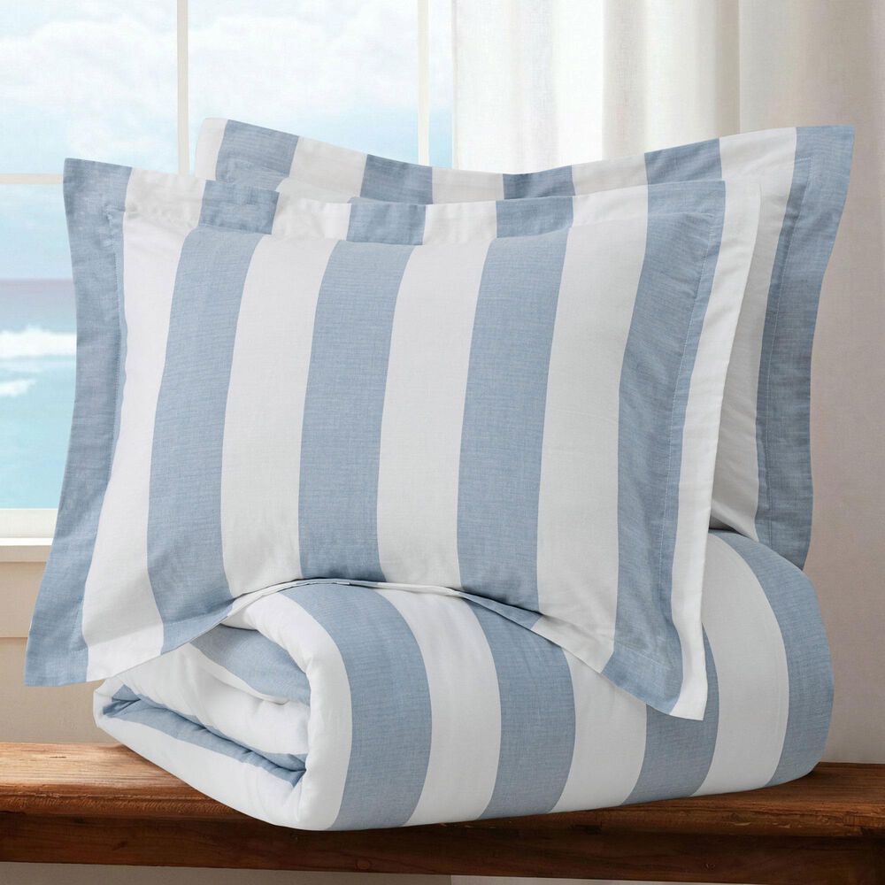 Levtex Cabana Woven 3-Piece Full/Queen Comforter Set in Coastal Blue and Crisp White, , large