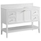 37B Ravello 48" Single Bathroom Vanity Cabinet in Bright White with Marble Top and Backsplash, , large