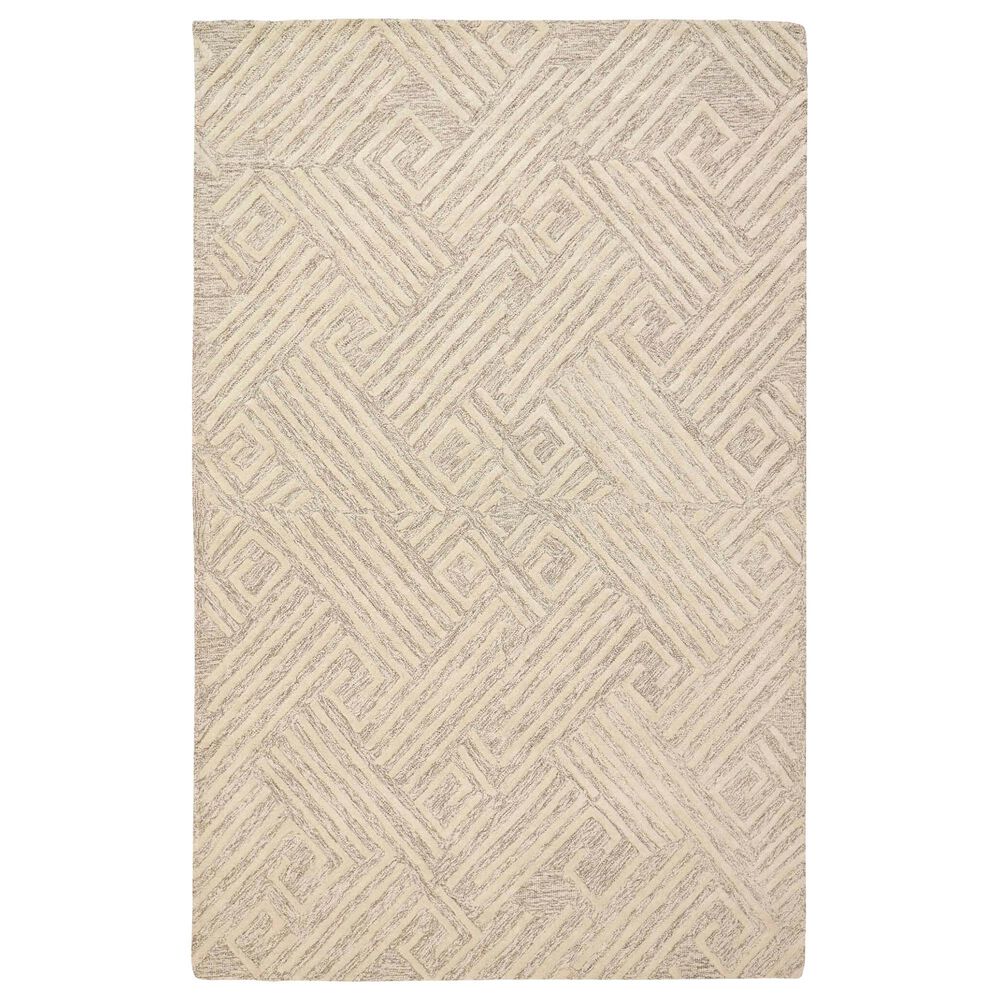 Feizy Enzo 8737F 5" x 8" Ivory and Natural Area Rug, , large