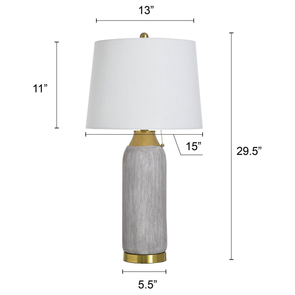 Flair Industries 30&quot; Ceramic Table Lamp in Plated Gold, , large