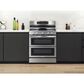 Samsung 2-Piece Kitchen Package with 6 Cu. Ft. Freestanding Gas Range and 2.1 Cu. Ft. Bespoke Fingerprint Resistant Over-the-Range Microwave in Stainless Steel, , large