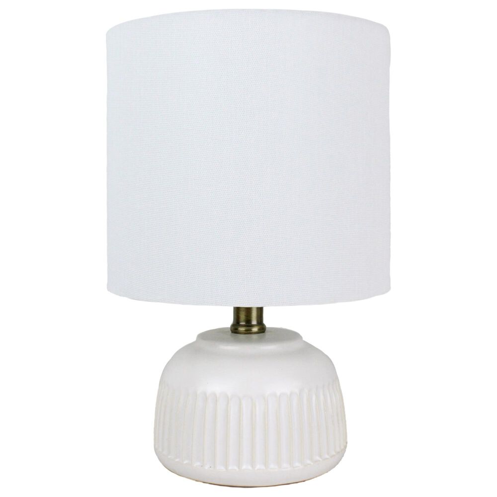 TLC Lighting Inc 13" Matte White Ceramic Lamp, , large