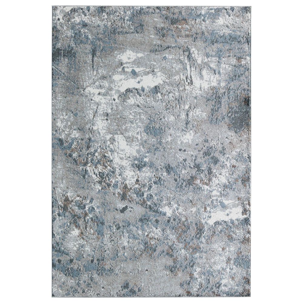 Rugs America Ivida Dakota Shadow 5"3" x 7" Gray and Blue Area Rug, , large