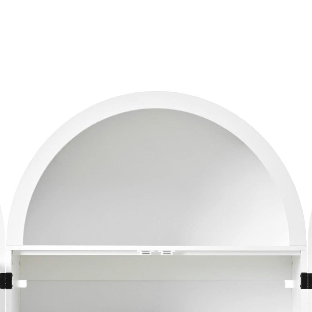 HOMLUX 72" Tall Arched Kitchen Pantry Cabinet in White, , large