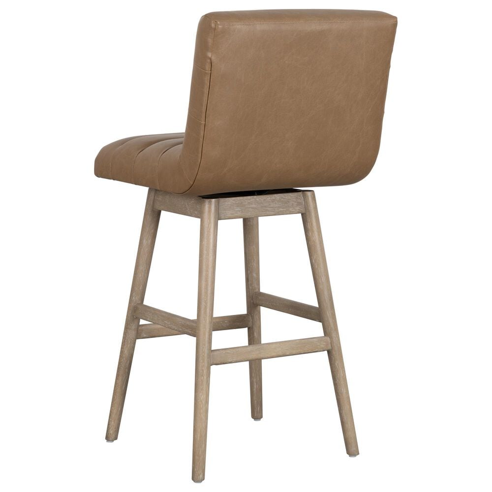 Armen Living Elias 30" Swivel Bar Stool in Washed Wood, , large