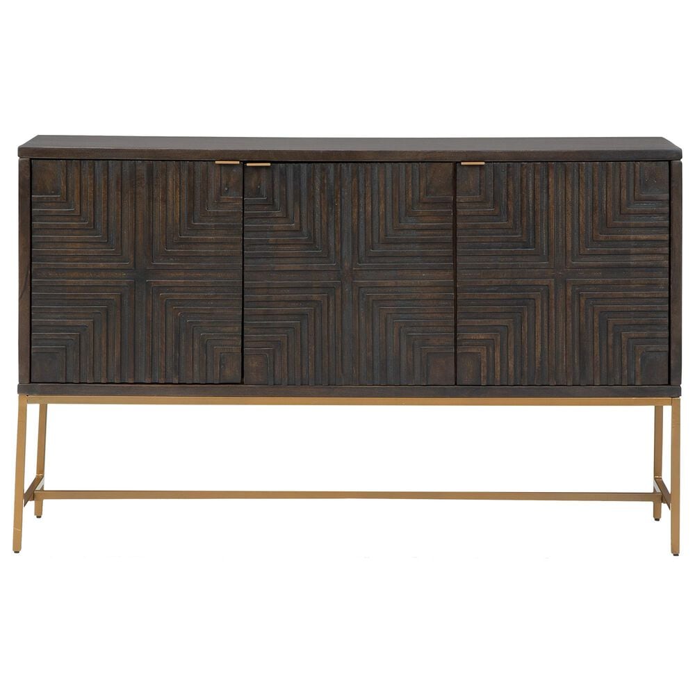 Ashley Elinmore Accent Cabinet in Dark Brown and Gold, , large