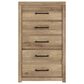Ashley Brozmont 5-Drawer Chest in Natural Brown, , large