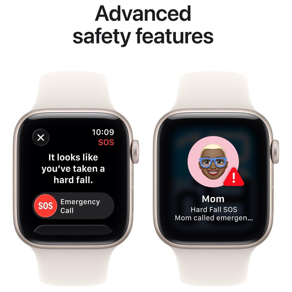Apple Watch SE 3 (GPS) 44mm Aluminum Case with Sport Band - S/M in Starlight and 2-Year AppleCare+, , large