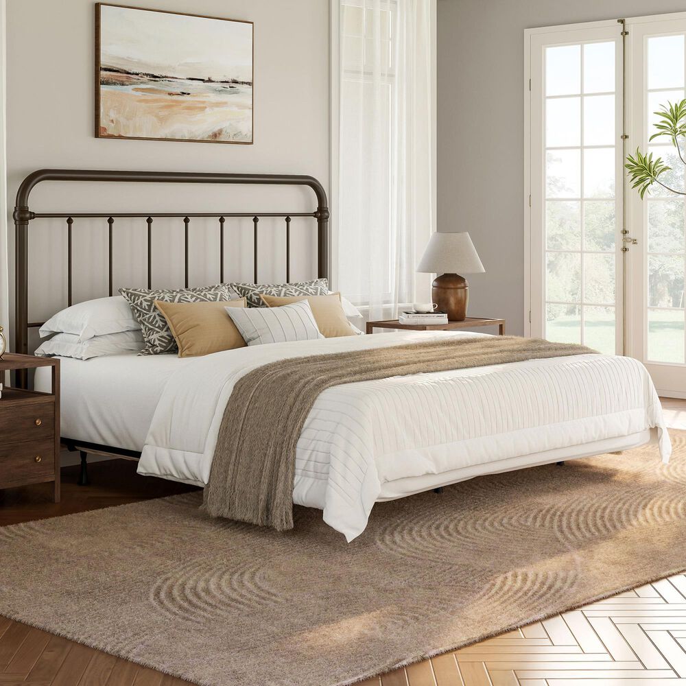 Richlands Furniture Kirkland King Slat Metal Bed in Dark Bronze, , large