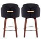 LumiSource Dahlia Swivel Counter Stool with Camel Upholstery in Walnut and Chrome (Set of 2), , large