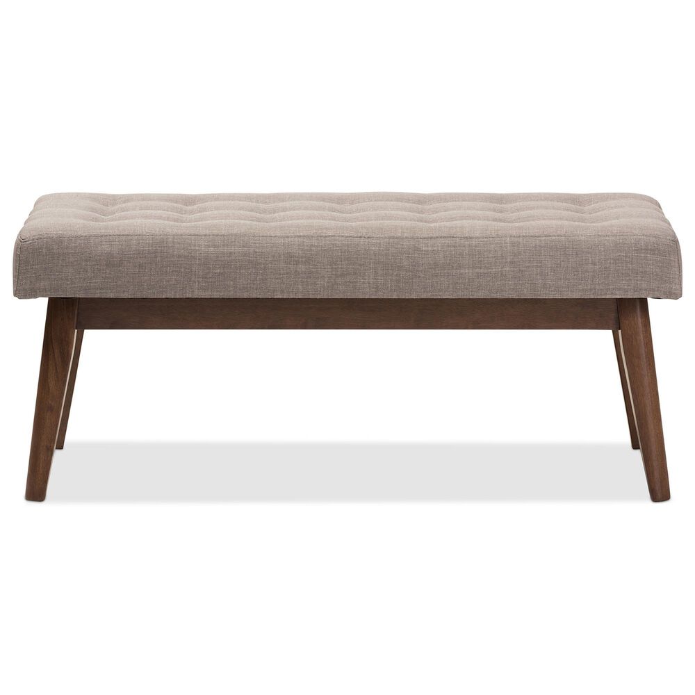 Baxton Studio Elia Bench in Light Grey, , large