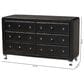 Baxton Studio Luminescence 6-Drawer Dresser with Black Upholstered in Chrome, , large