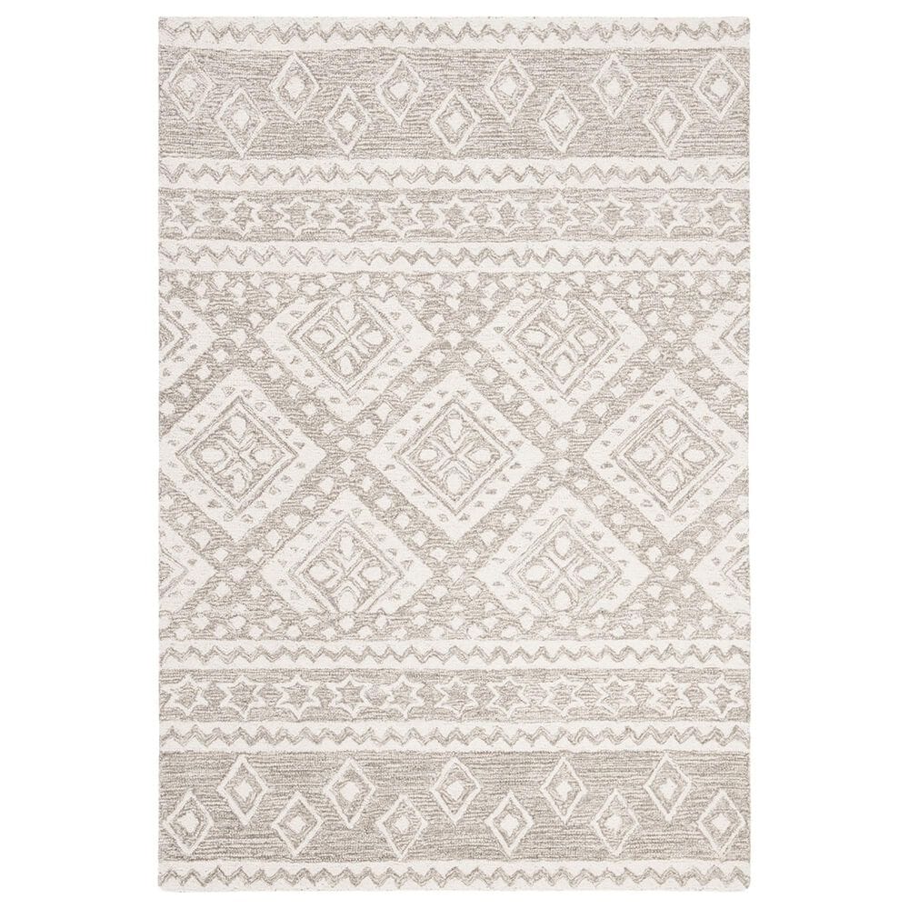 Safavieh Micro-Loop 4" x 6" Dark Gray and Ivory Area Rug, , large