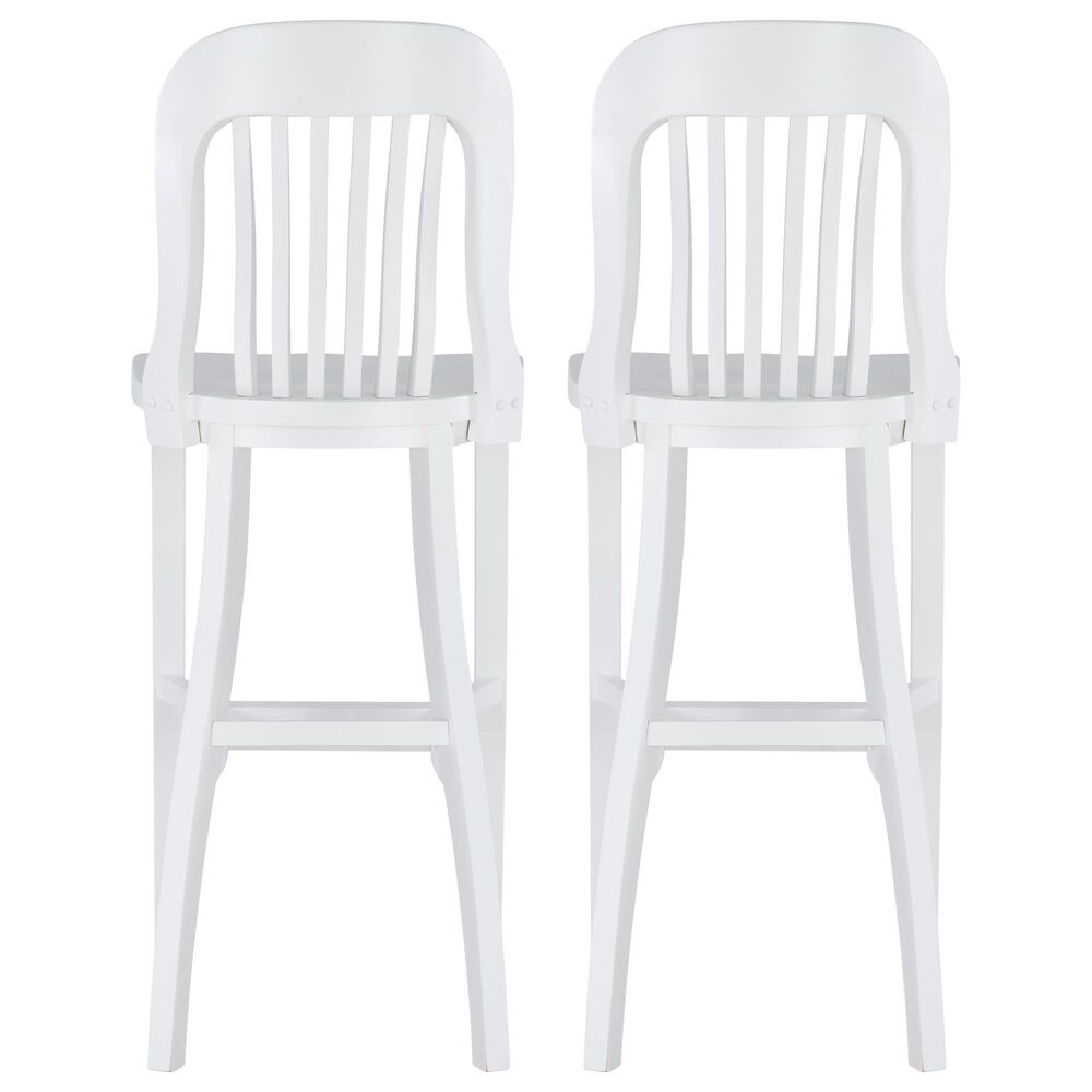 Linon Home Decor Maylen Bar Stool in Lustrous White (Set of 2), , large