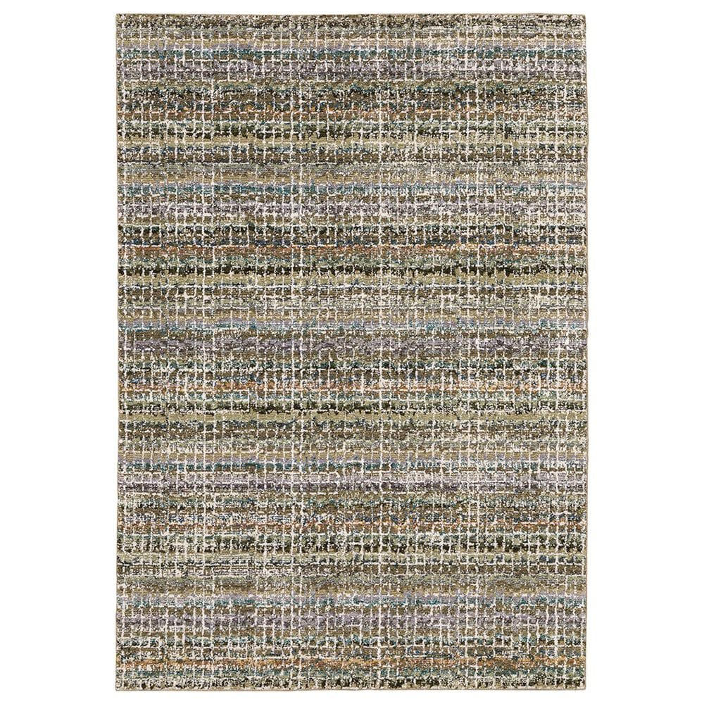 Oriental Weavers Atlas Stripe 747A0 5"3" x 7"3" Green Area Rug, , large