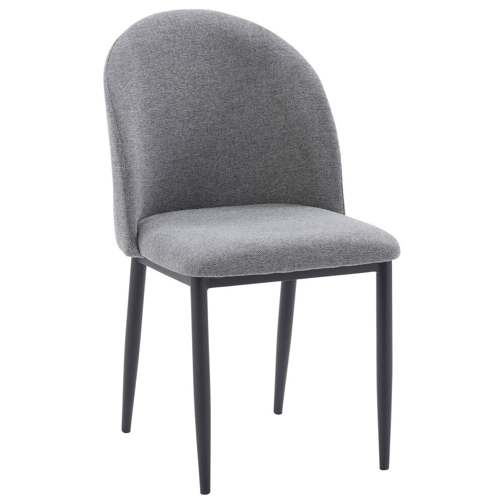 CorLiving Nash Side Chair with Gray Cushion in Black, , large