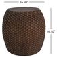 Hearth and Haven Outdoor Faux Rattan Side Table with Basket Weave Pattern in Brown, , large