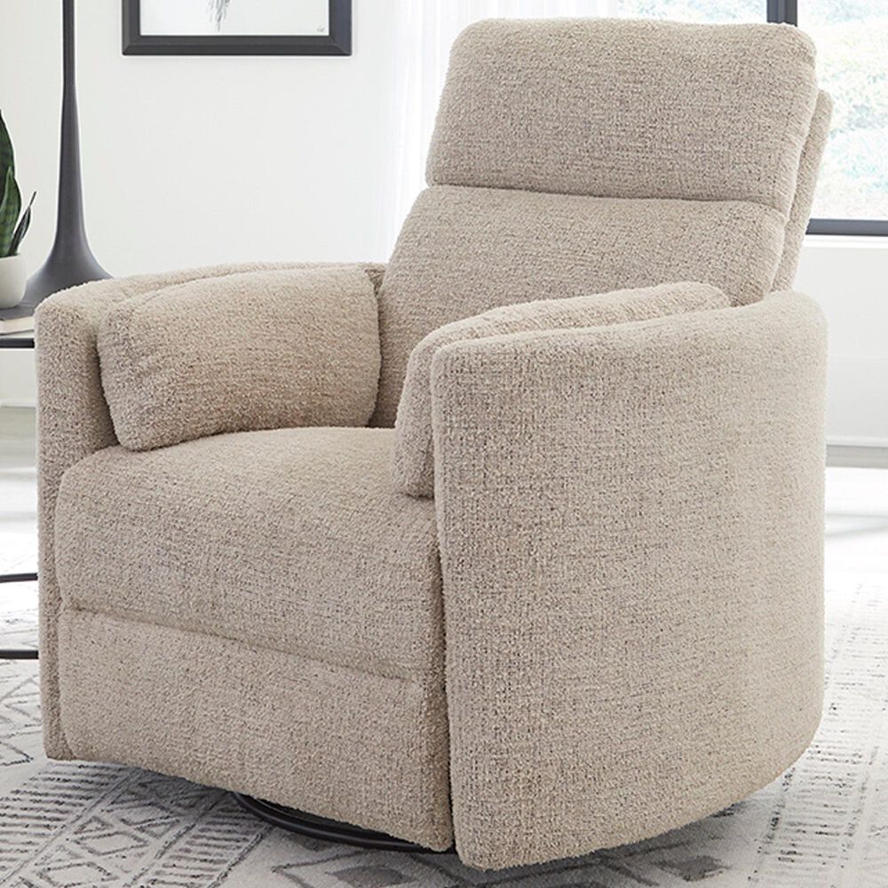 Simeon Collection Radius Manual Swivel Glider Recliner in Burlap, , large