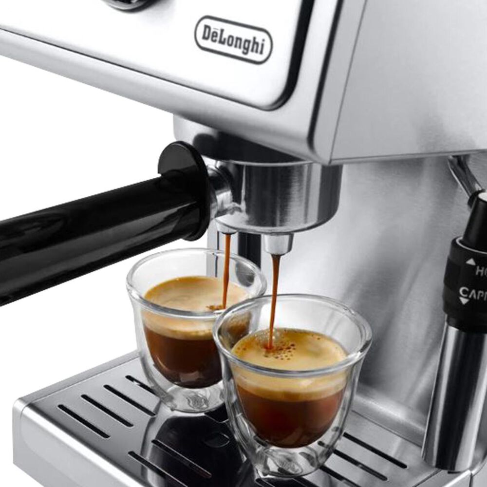 Delonghi Manual Espresso Maker in Stainless Steel Nebraska Furniture Mart