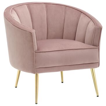 Lumisource Tania Accent Chair in Blush Velvet and Gold, , large