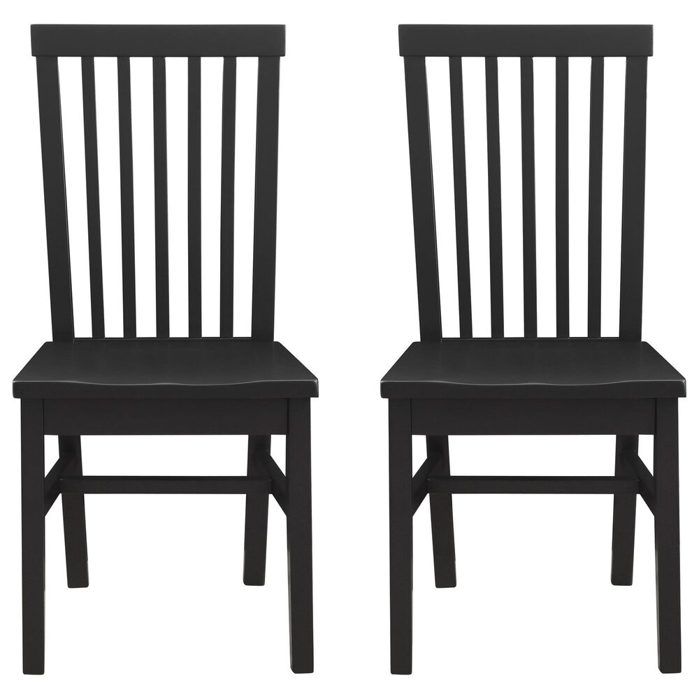 Linon Home Decor Percival Side Chair in Matte Black (Set of 2), , large