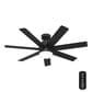 Hunter Brazos 52" Integrated LED Indoor/Outdoor Ceiling Fan with Light and Remote in Matte Black, , large