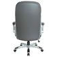 OSP Home Deluxe Bonded Leather Executive Chair with Gray Cushion with Silver Finish, , large