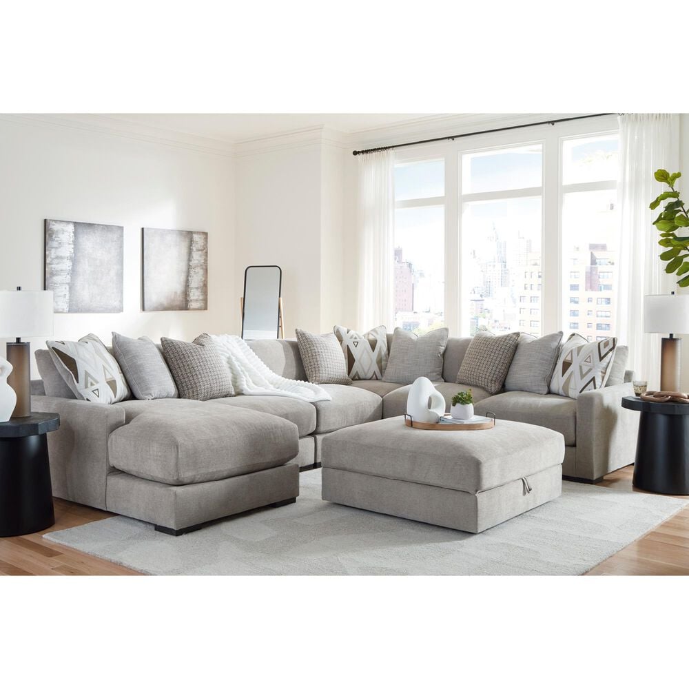 Ashley Aslan Court Storage Ottoman in Flax, , large