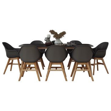 Midtown Concepts Chamonix and Concarneau 9-Piece Dining Set in Black, Brown and White, , large
