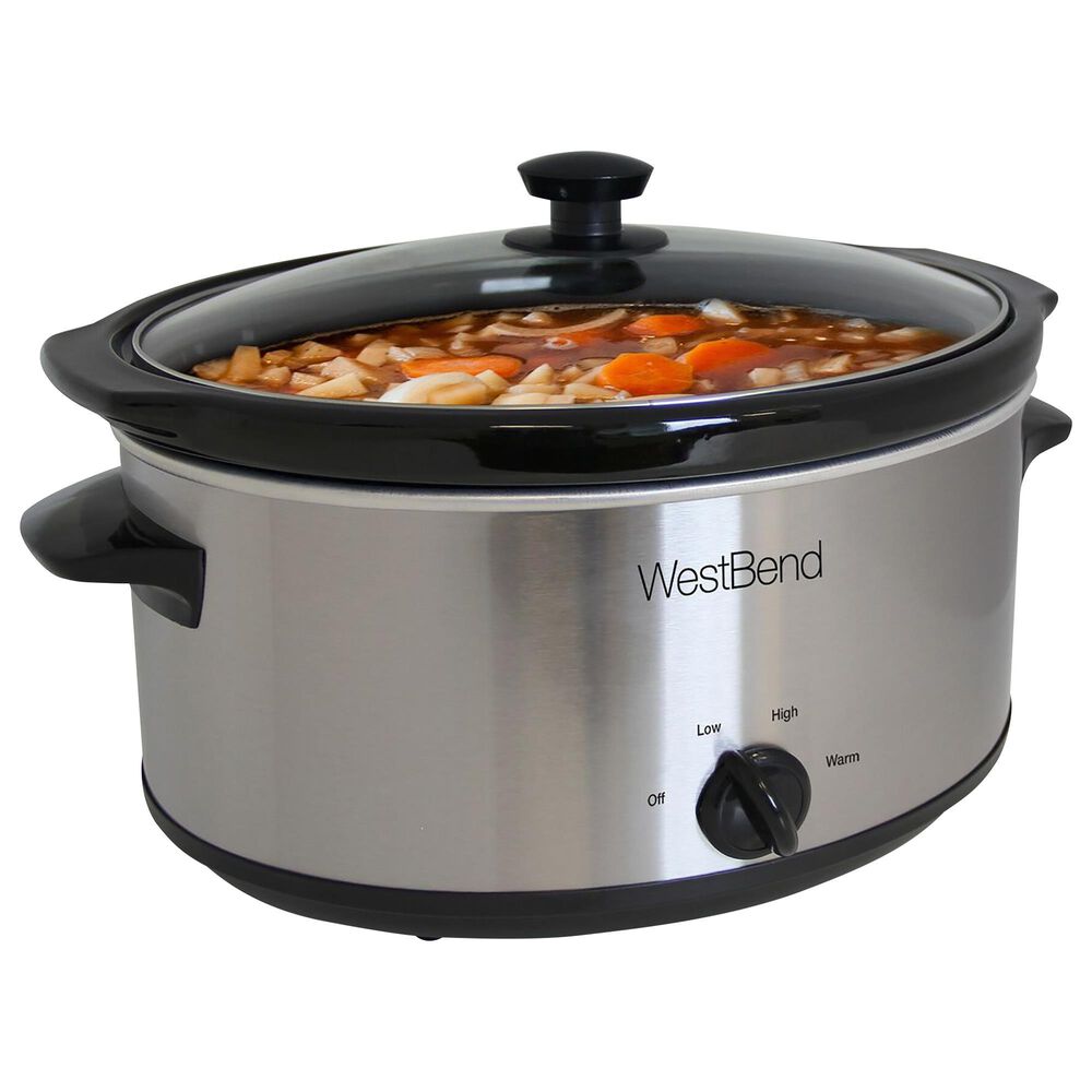West Bend 6 Qt. Oval Slow Cooker in Silver, , large