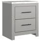Ashley Cottonburg 2 Drawer Nightstand in Light Gray and White, , large