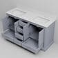 Lexora Home Dukes 60" Double Bathroom Vanity in Dark Grey with White Quartz Top and Rectangular Sinks, , large