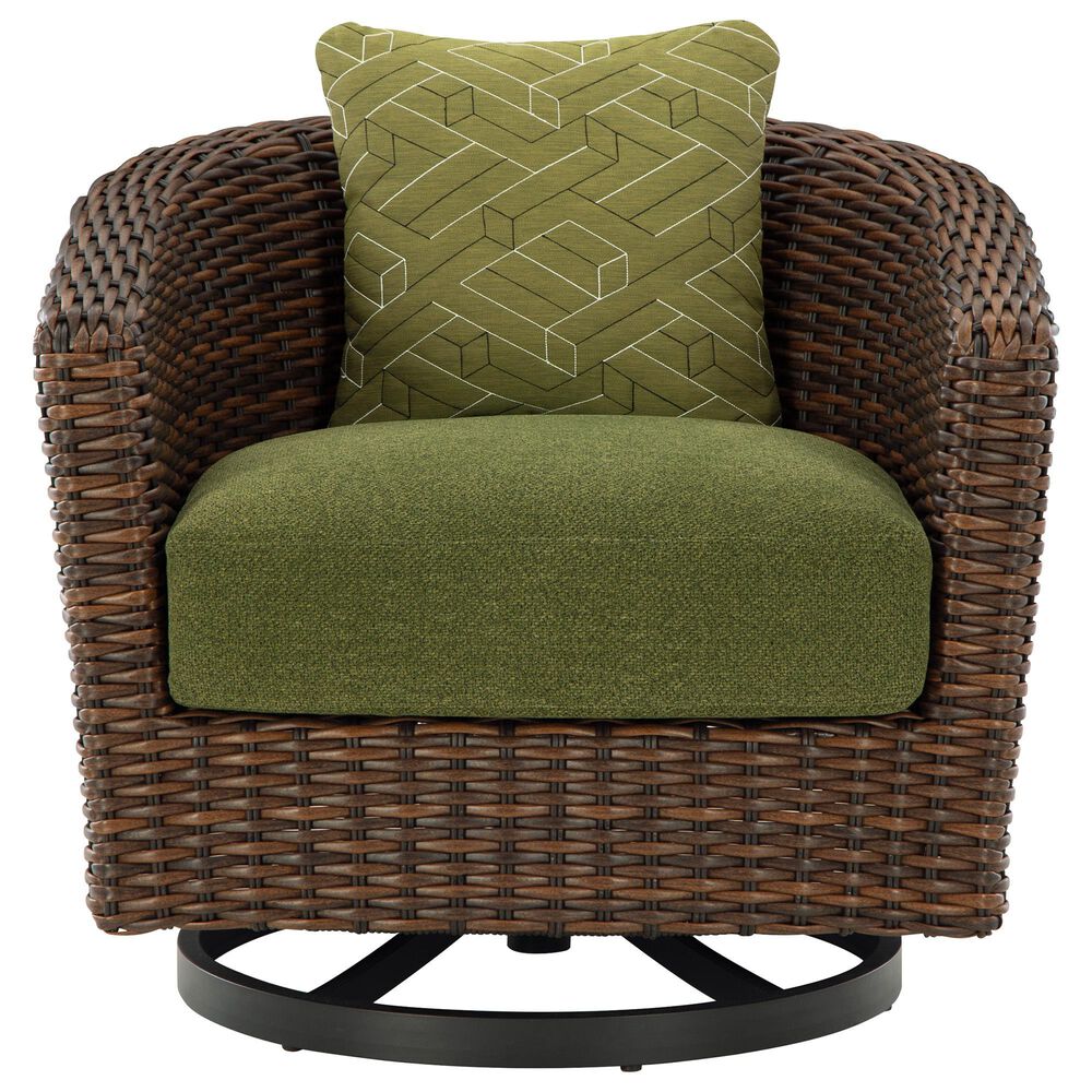 Ashley Horizon Hall Swivel Lounge Chair in Green, , large