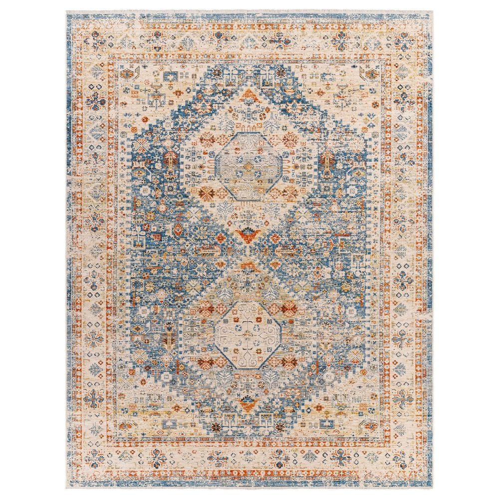 Surya Chicago CHG2309 6&#39;7&quot; Round Blue, Light Beige, Mustard, Slate, Burnt Orange, Light Grey Area Rug, , large