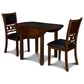 New Heritage Gia 3-Piece Round Drop Leaf Dining Set in Warm Brown, , large