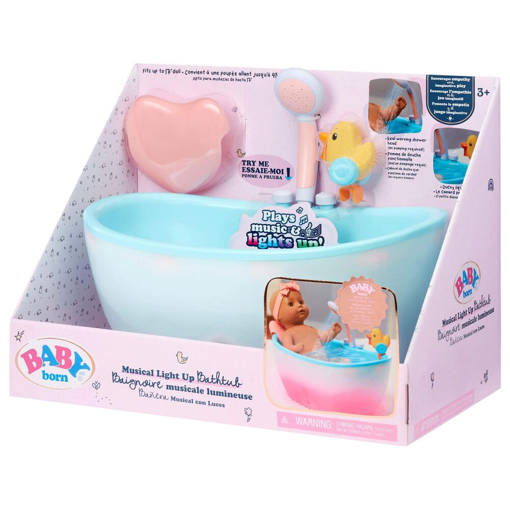 Baby Born Baby Doll Musical Light Up Bathtub without Doll, , large