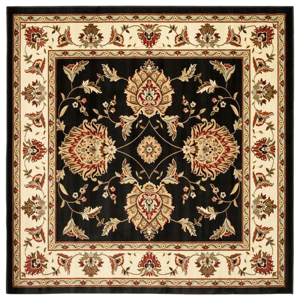 Safavieh Lyndhurst LNH555 6"7" Square Black and Ivory Area Rug, , large