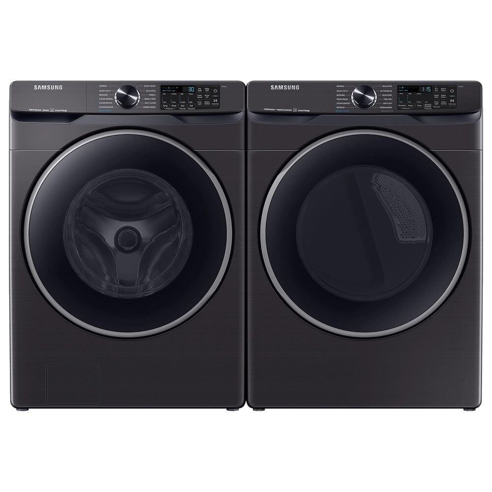 Samsung 5 Cu. Ft. Front Load Washer and 7.5 Cu. Ft. Gas Dryer Laundry Pair in Brushed Black, , large