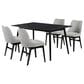 Blue River Westmont and Azalea 5-Piece Dining Set with Gray Cushion in Black, , large
