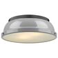 Golden Lighting Duncan 14" Flush Mount in Matte Black and Glossy Gray, , large